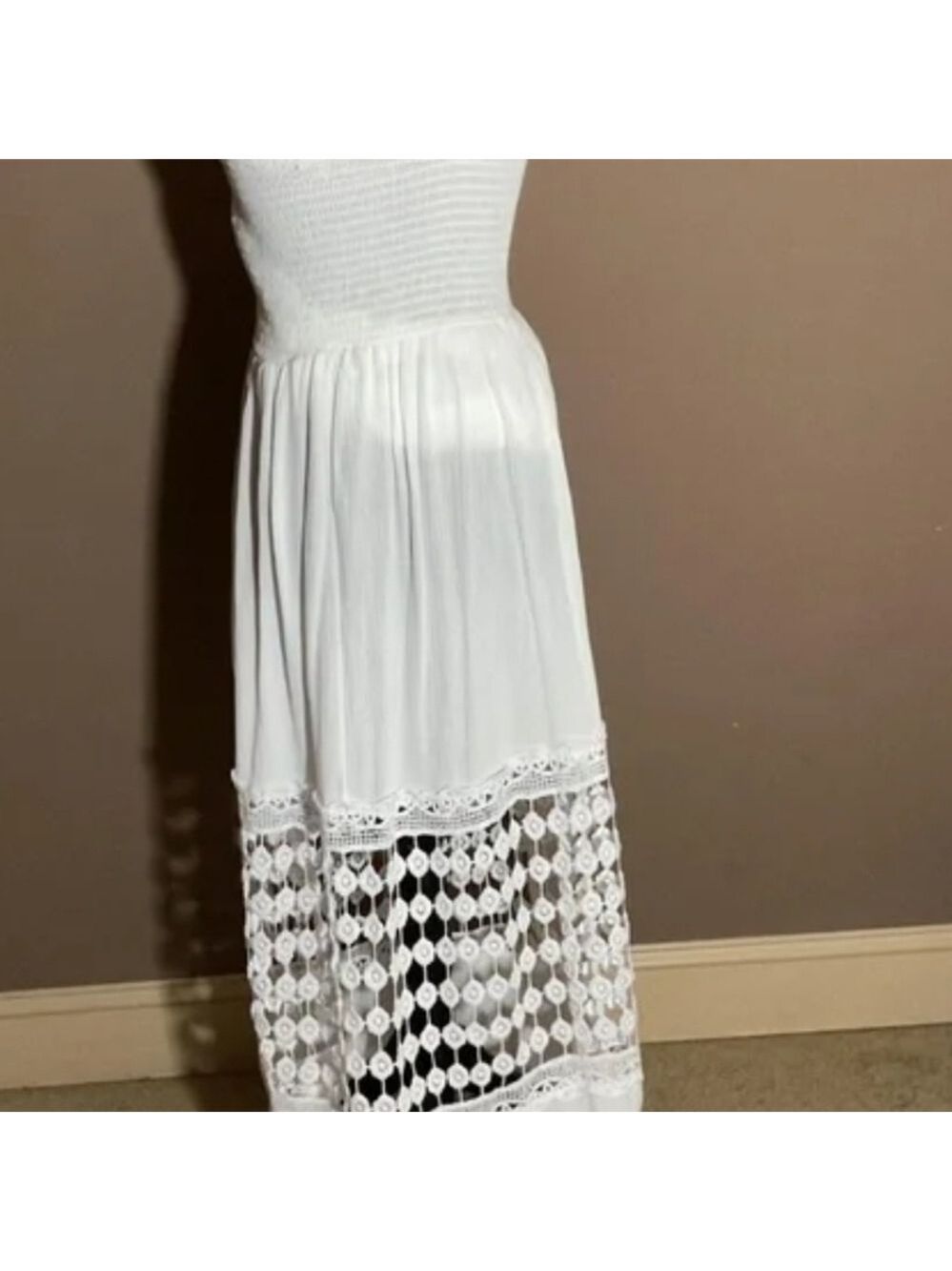 Justify Strapless White Lace Dress FREE SWEATER